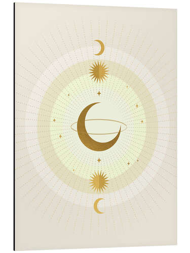 Stampa su alluminio Moon Galaxy - Gold