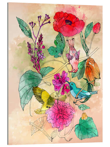 Gallery print Poppy and birds