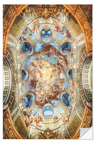 Naklejka na ścianę Dome painting in the Nationalbibliothek Wien