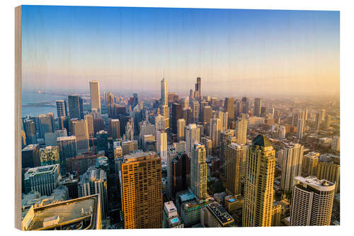 Quadro de madeira Skyline de Chicago