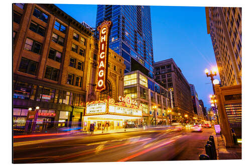 Alubild Chicago Theater bei Nacht