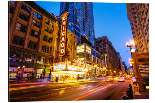 Gallery print Chicago Theatre by night