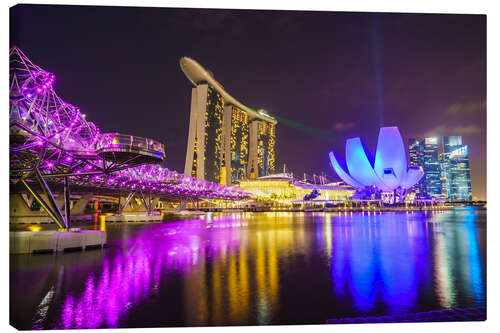 Canvas print Marina Bay, Singapore by night