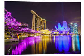 Hartschaumbild Marina Bay, Singapur bei Nacht