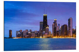 Aluminium print Chicago by night