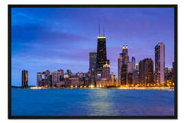 Gerahmter Kunstdruck Chicago bei Nacht