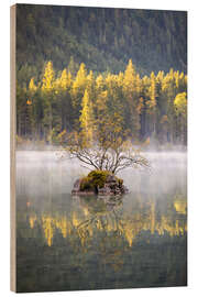 Hout print Morning mood at the Hintersee