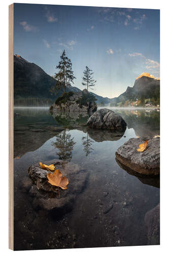 Wood print Autumn mood at the Hintersee