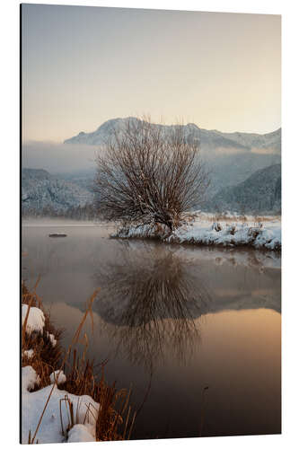 Aluminium print Winter at the Kochelsee