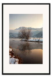 Gerahmter Kunstdruck Winter am Kochelsee