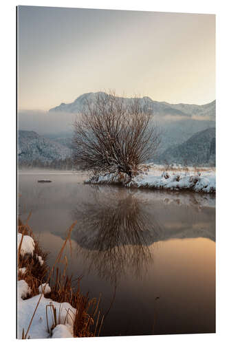 Quadro em plexi-alumínio Inverno no Kochelsee