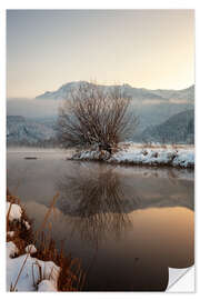 Selvklebende plakat Winter at the Kochelsee