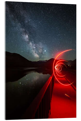 Acrylic print Play of light on the Sylvensteinsee