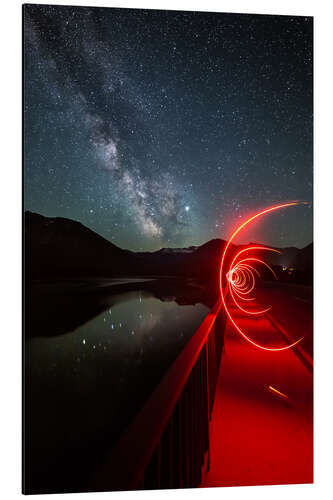 Aluminium print Play of light on the Sylvensteinsee