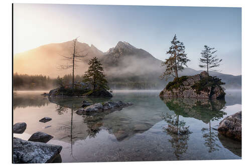 Aluminium print Small islands in the Hintersee