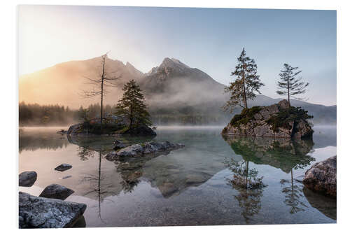 Foam board print Small islands in the Hintersee