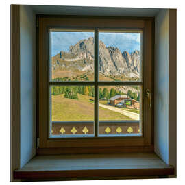 Gallery print Window view in the Dolomites