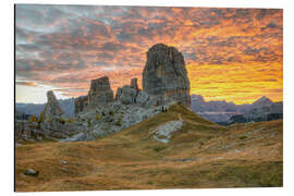 Aluminium print Cinque Torri in den Dolomiten