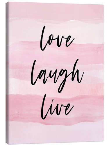 Lienzo Love, laugh, live (inglés)