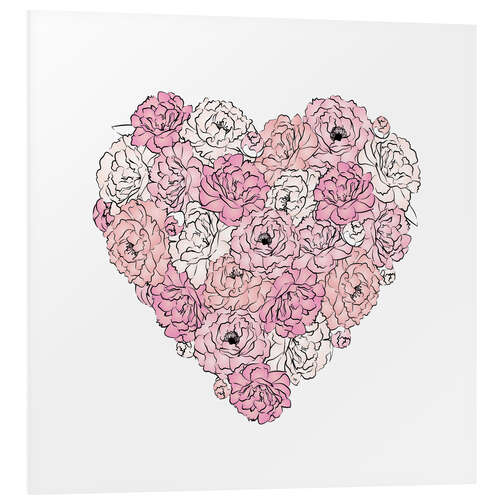 Foam board print Peony Heart