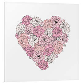 Magnettafel Pfingstrosenherz