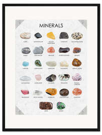 Gerahmter Kunstdruck Mineralien (englisch)
