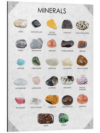 Magnettafel Mineralien (englisch)