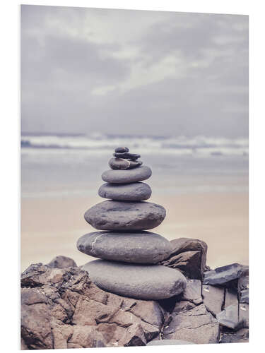 Foam board print Stone tower on the beach