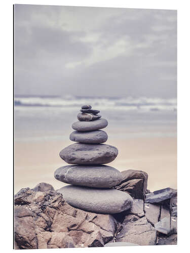 Galleritryk Stone tower on the beach