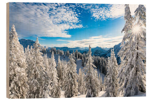 Wood print Winter wonderland in the Algäu