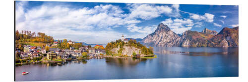 Tableau en aluminium Traunkirchen et le lac Traun