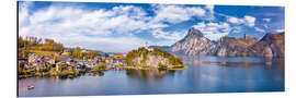 Aluminium print Traunkirchen on Lake Traun