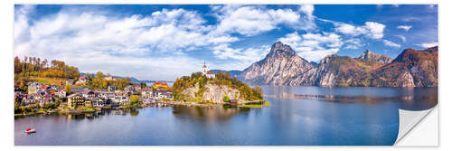 Selvklebende plakat Traunkirchen on Lake Traun