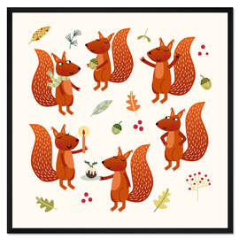 Gerahmter Kunstdruck Eichhörnchen Party