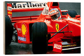 Holzbild Michael Schumacher im Ferrari F310B, Monte Carlo 1997