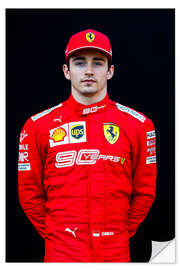 Selvklebende plakat Official Portrait of Charles Leclerc, Ferrari, Australian GP 2019