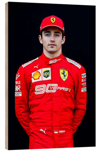 Hout print Official Portrait of Charles Leclerc, Ferrari, Australian GP 2019