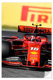 Selvklebende plakat Charles Leclerc, Ferrari SF90, Suzuka Japan 2019