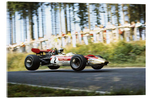 Stampa su vetro acrilico Jochen Rindt, Lotus 49B Ford, Formula1 Nürburgring 1969