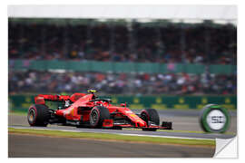 Sticker mural Charles Leclerc, Ferrari SF90, Silverstone 2019