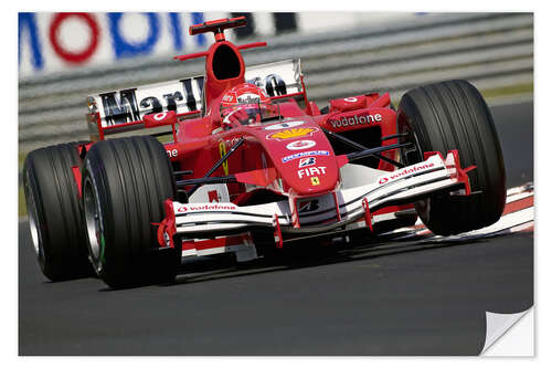 Selvklæbende plakat Michael Schumacher, Ferrari F2005, Hungary 2005