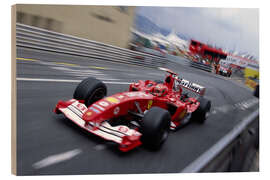 Holzbild Michael Schumacher, Ferrari F2004, F1 Monaco 2004