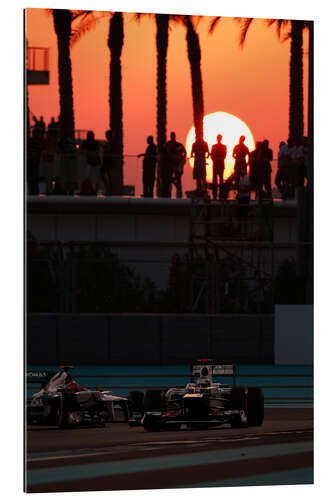 Galleritryck Kamui Kobayashi leads Michael Schumacher, Abu Dhabi GP 2012