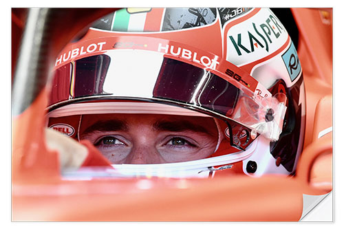 Selvklebende plakat Charles Leclerc, Ferrari, Italian GP 2019