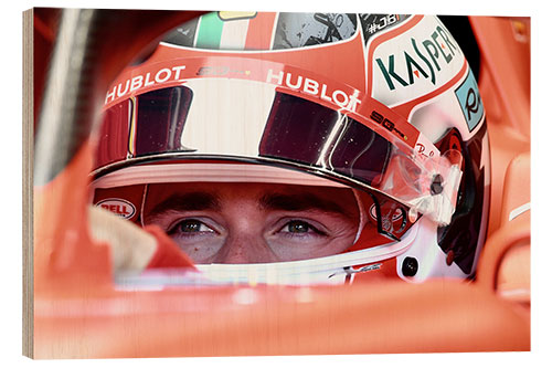 Stampa su legno Charles Leclerc, Ferrari, Italian GP 2019