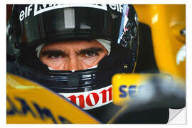 Selvklebende plakat Damon Hill, portrait with helmet 2008