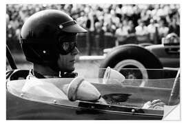 Muursticker Dan Gurney, Brabham BT7 Climax, F1, Dutch GP 1964