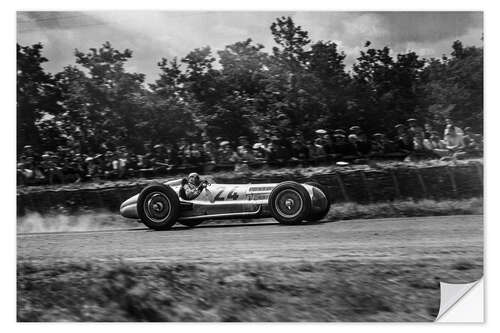 Sticker mural Rudolf Caracciola, Mercedes-Benz W154, GP de France 1938