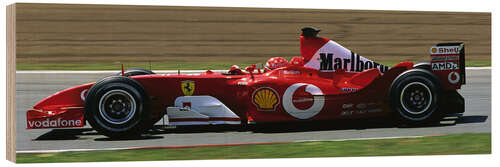 Tableau en bois Michael Schumacher, Ferrari F2003-GA, GP d'Espagne 2003