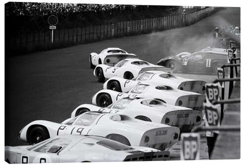 Leinwandbild Jo Siffert und Hans Herrmann, Porsche 910/8, Nürburgring 1967